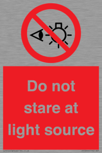 Do not stare at light source